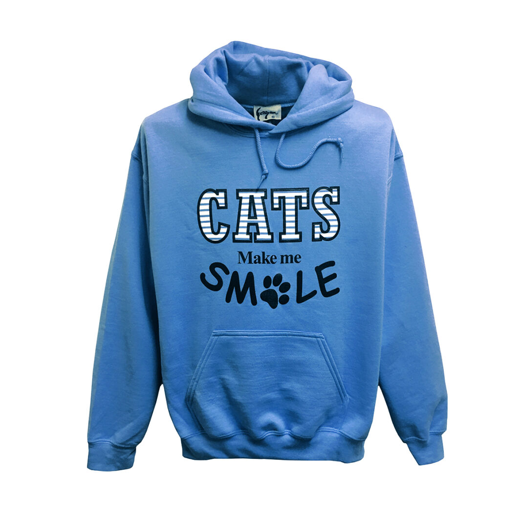 Feline Designs Cats Make Me Smile Hoodie Unisex Hooded Top