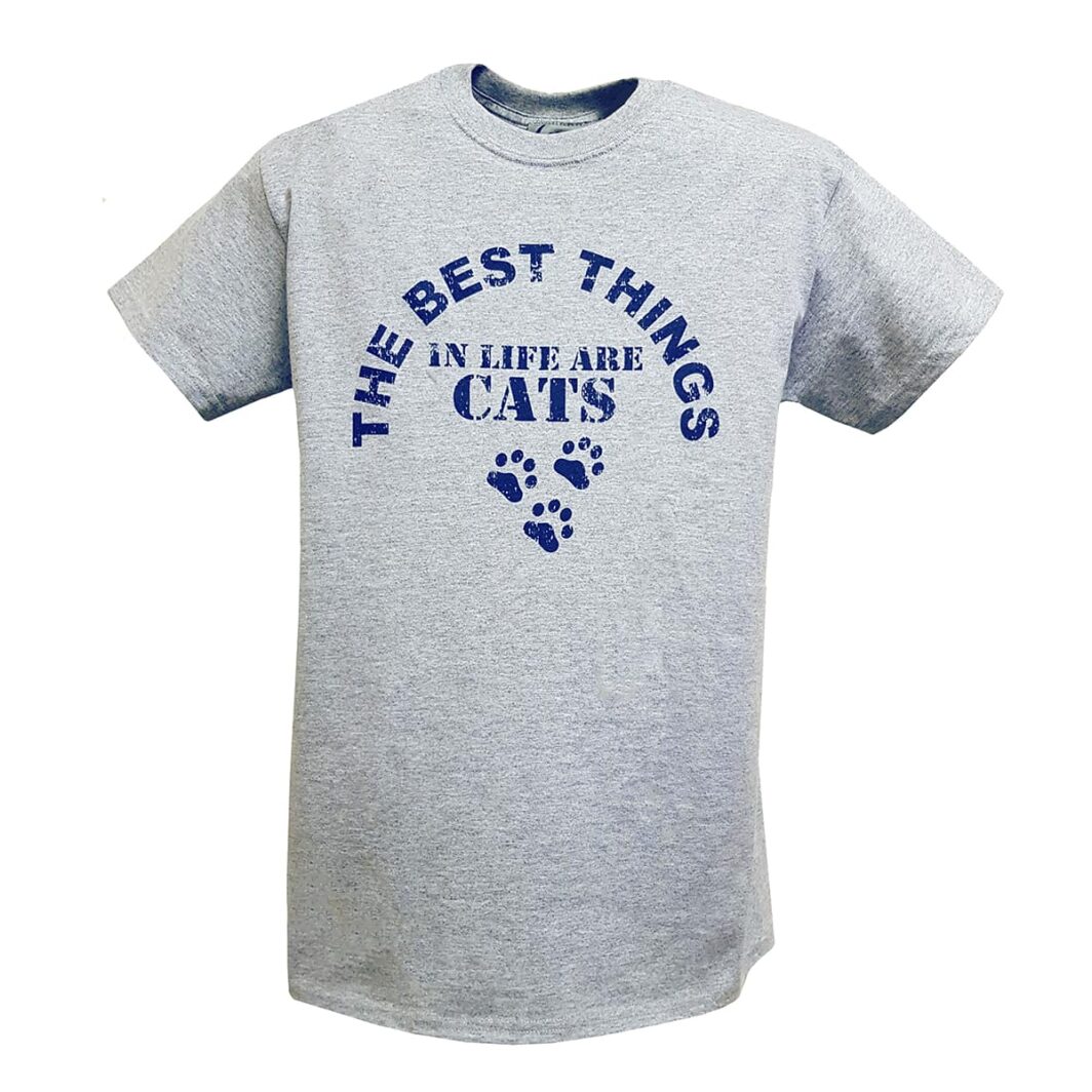 Best Things In Life Are Cats T-Shirt Grey